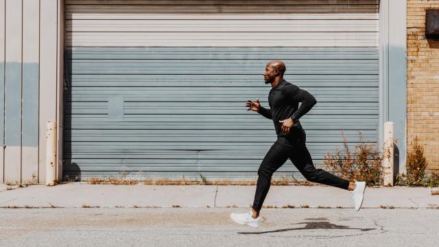 A person jogging in stylish Men's joggers