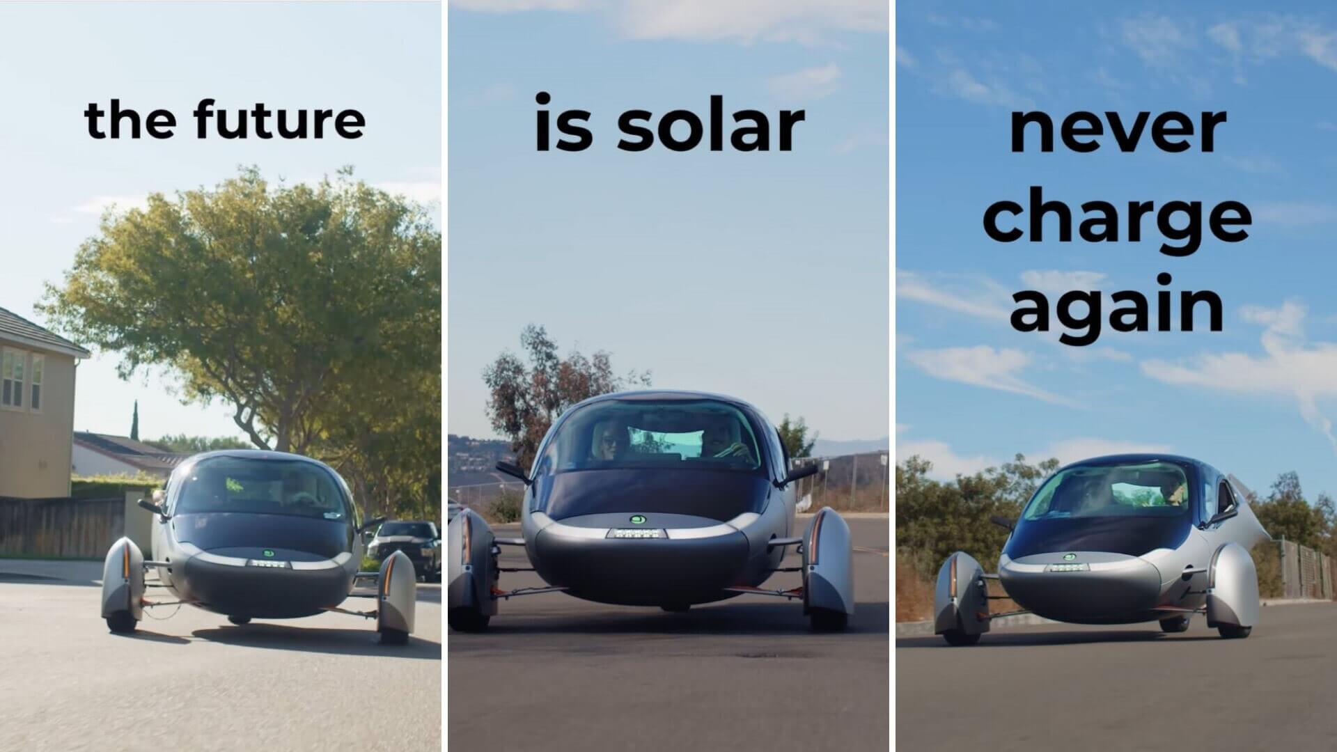 This new electric vehicle from Aptera Motors can run on sun power