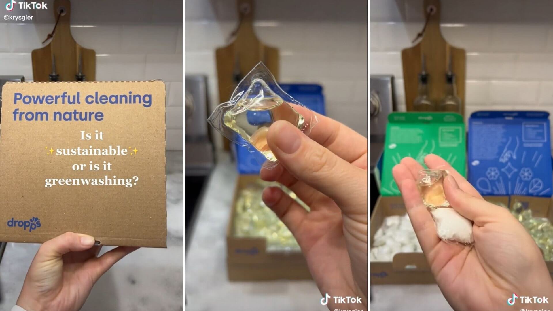 TikToker shows off Dropps laundry pods that dissolve in water