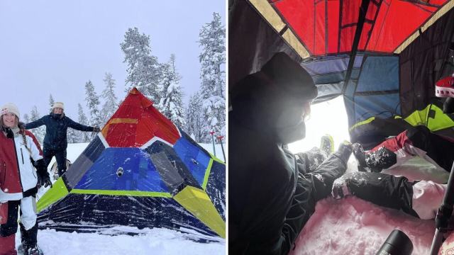 Tent made of old jackets