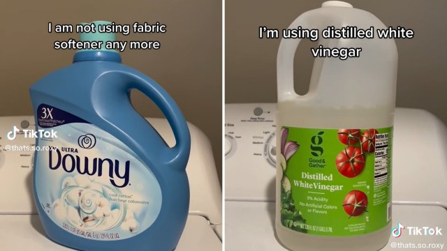 White vinegar, replacement for fabric softener