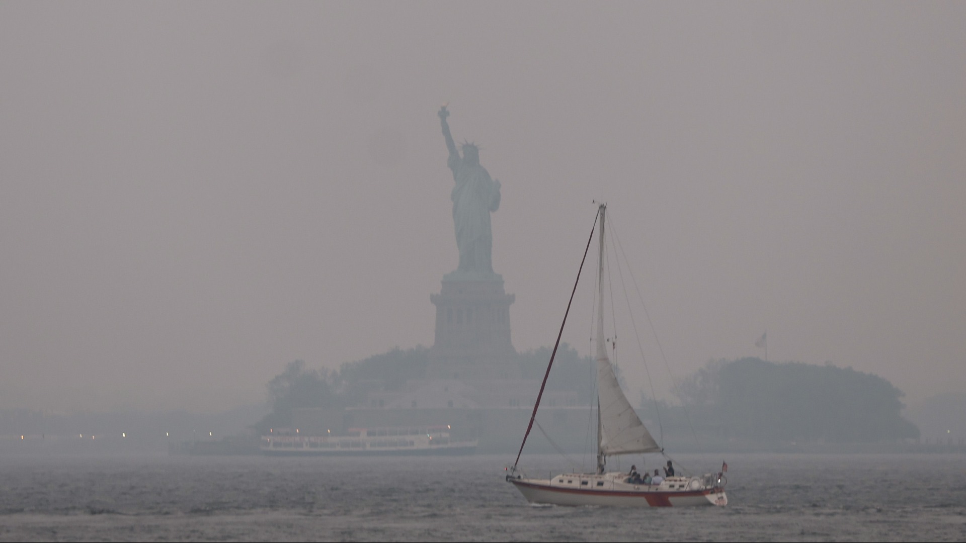 Smoke From Canadian Wildfires Blows South Creating Hazy Conditions On East Coast