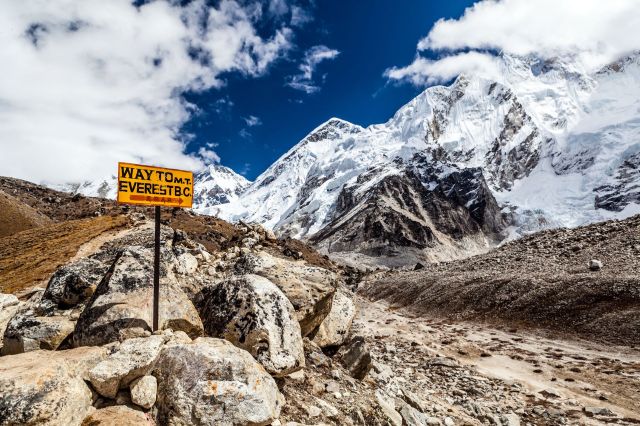 Overcrowded Mount Everest