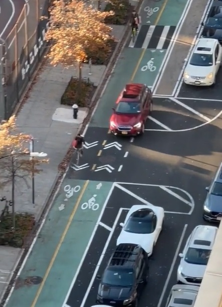 "People complain about bikes on the road, bikes on the sidewalk, then someone builds a bike lane and they can't use that either."
