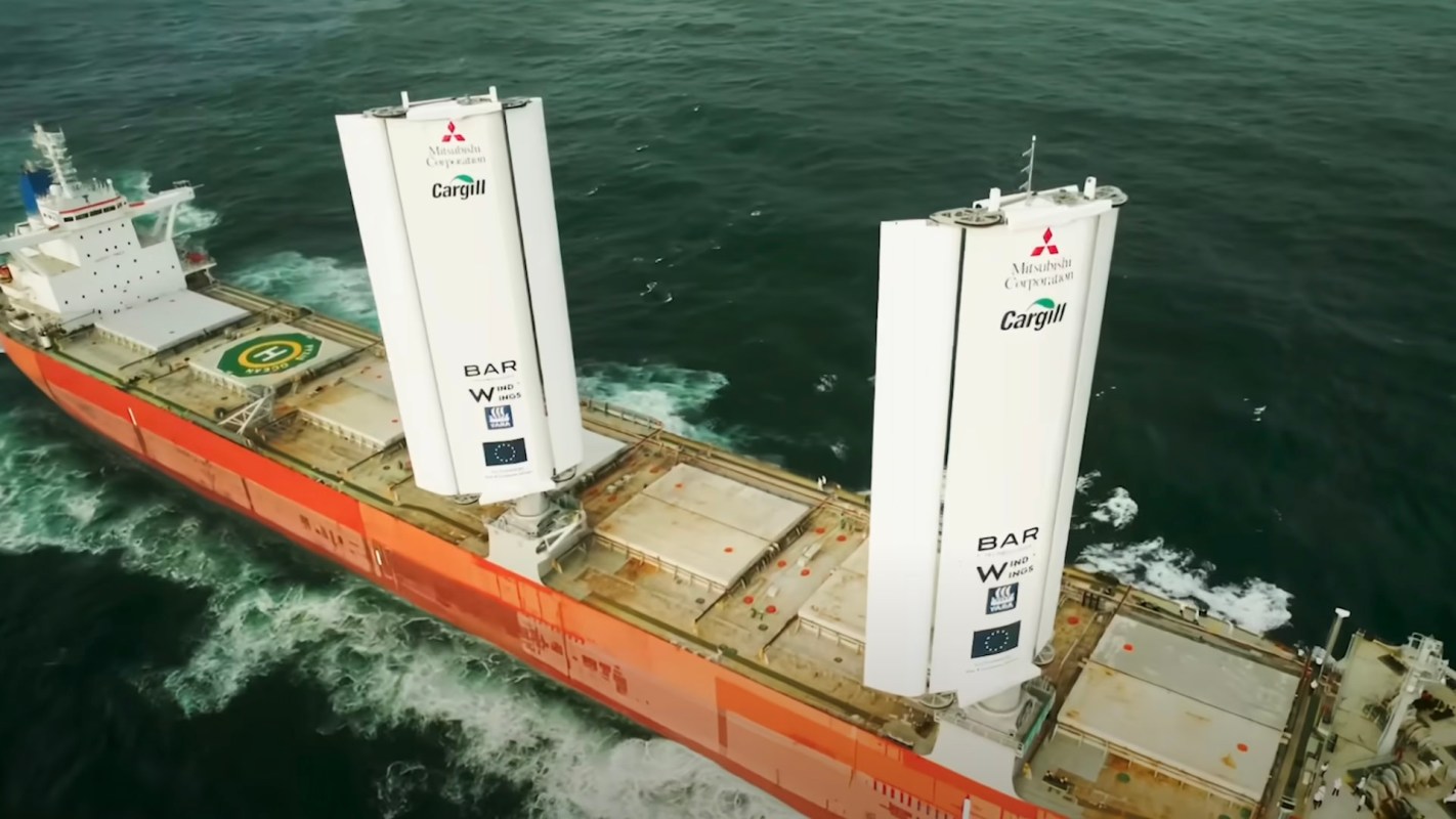 The Pyxis Ocean saved a whopping six thousand pounds of fuel per day.