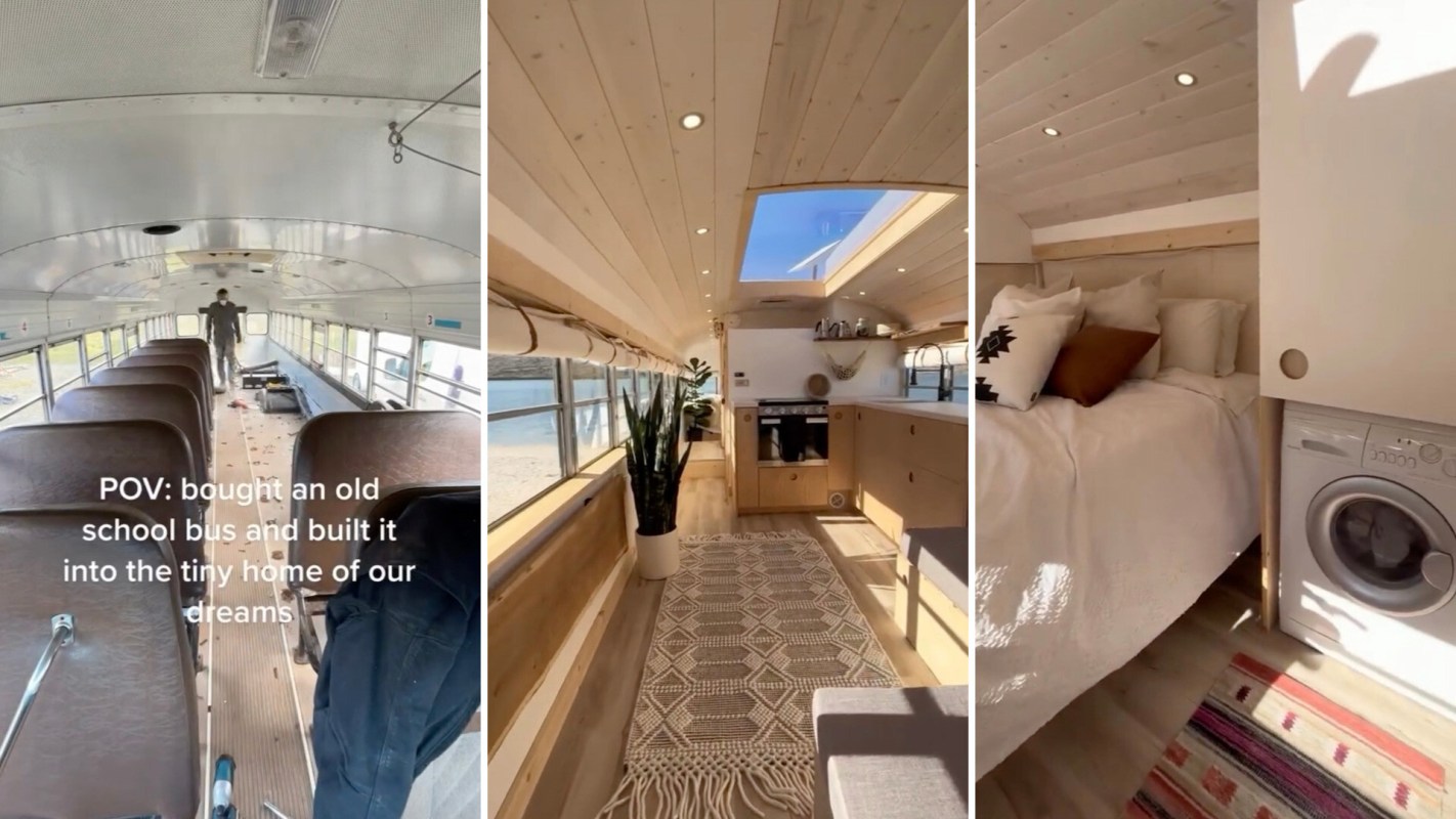 Influencers send internet buzzing with walkthrough of converted school bus home: 'This is luxury'