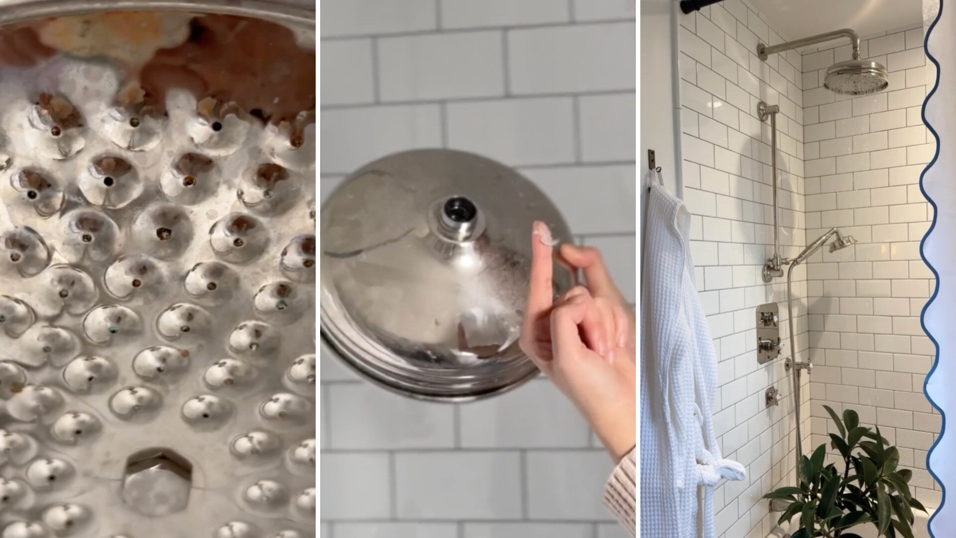 Woman shares simple hack to deep clean grime buildup on showerhead fixture: 'I've been bathing in filth'