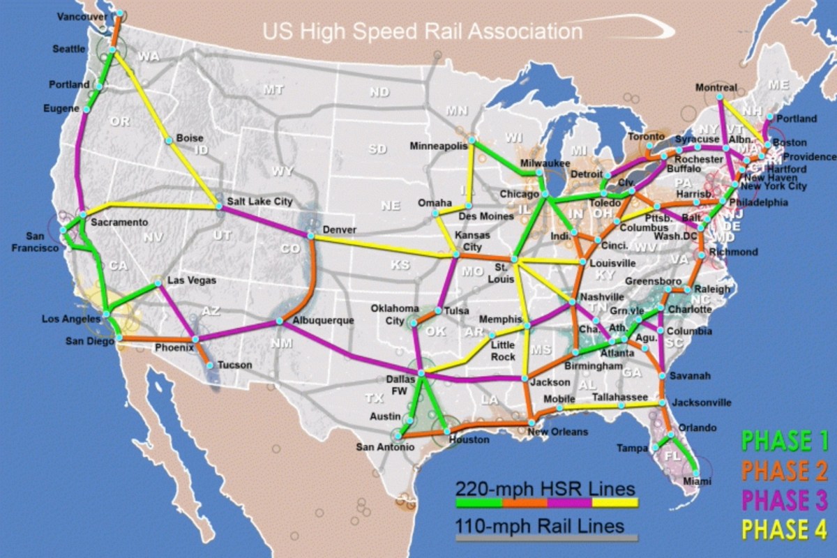 Map shows high-speed rail connecting major US cities across the nation: 'Nationwide access remains our goal'