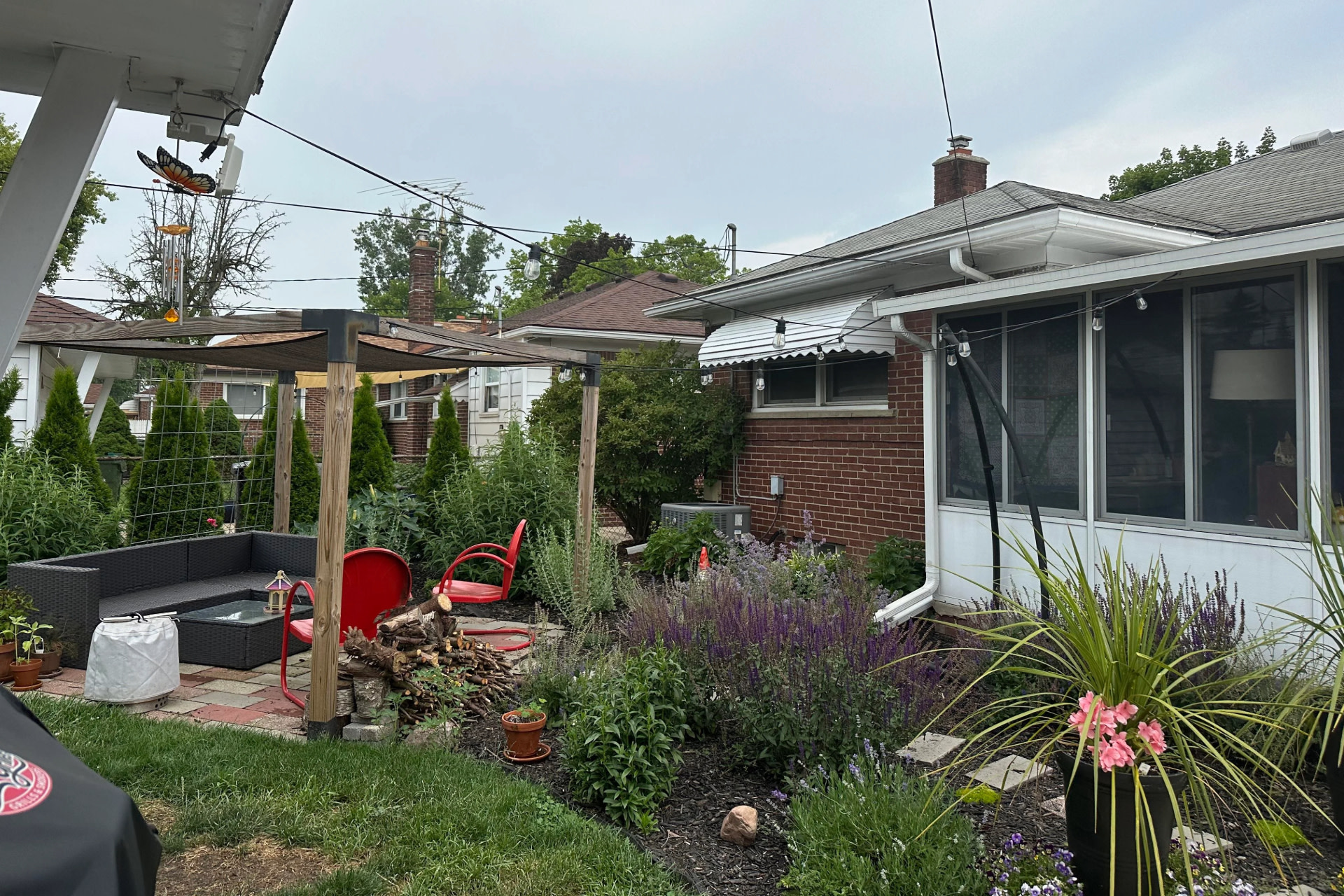 "Our entire yard was grass and my husband and a shovel saw its demise."