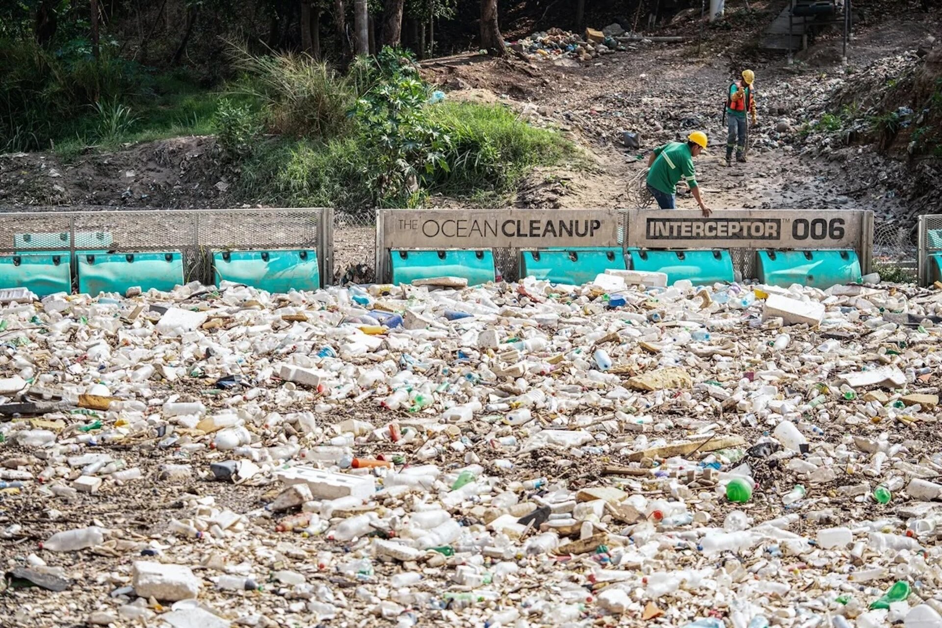 It's estimated that roughly 40 million pounds of plastic waste enter the river every year, largely due to the lack of waste disposal infrastructure in the country.