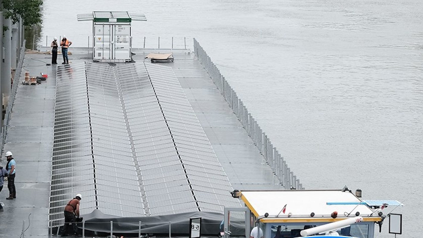 The Paris 2024 Olympic and Paralympic Games are utilizing renewable electricity to power the square in the athletes’ village, highlighted by a floating photovoltaic array that’s turning heads on the Seine River,