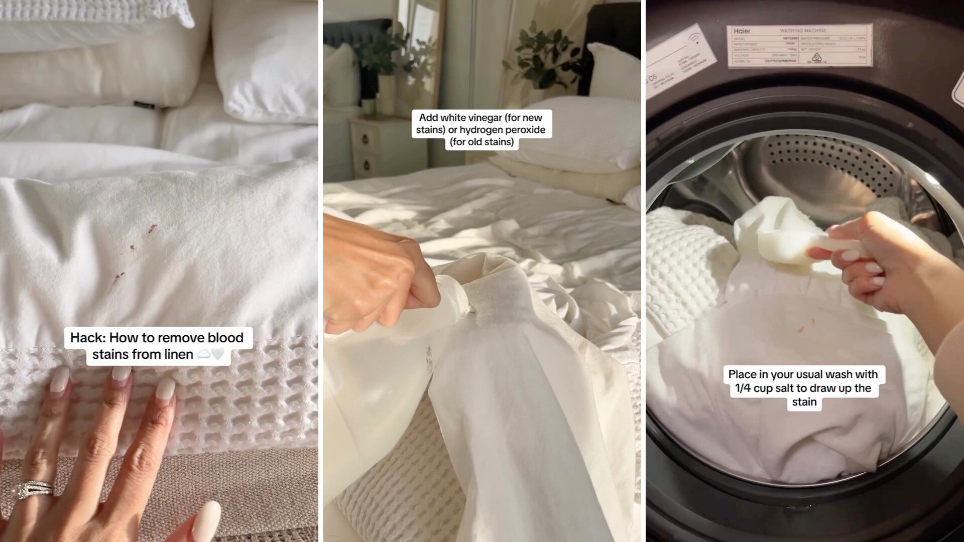 Mom shares go to cleaning hack to remove blood stains from delicate linens Such a handy tip