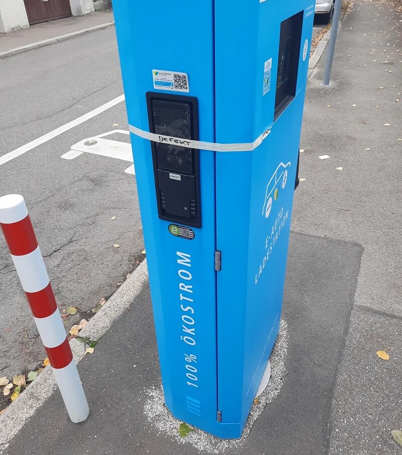 vandalized EV charging stations