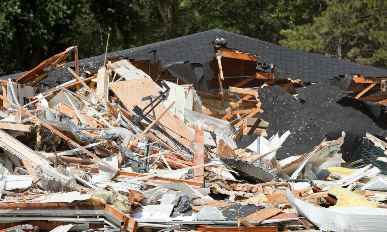 Images of other areas showed the scope of the destruction, which had buildings reduced to "piles of rubble."