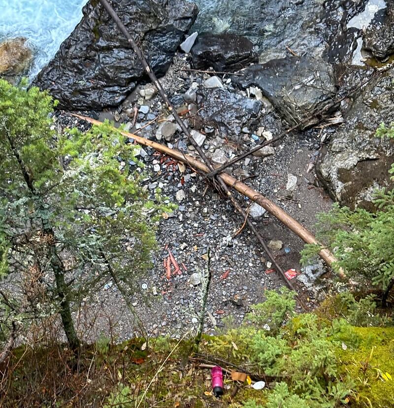 "Passed no fewer than 5 signs warning people not to litter at this hiking trail."