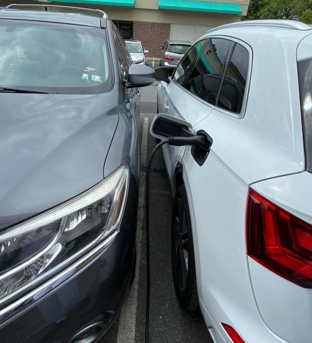 diesel vehicle parked in charging spot