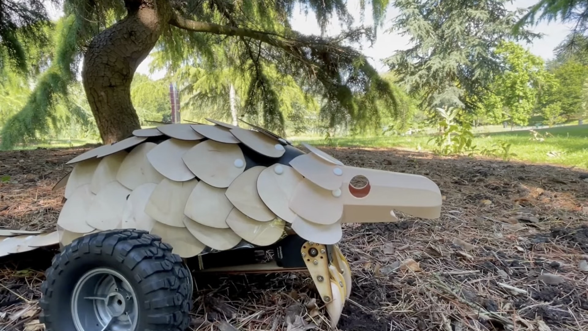 "Pangolins spend a lot of their time digging in the ground, so I thought a planter robot inspired by the pangolin's behavior would be very natural."