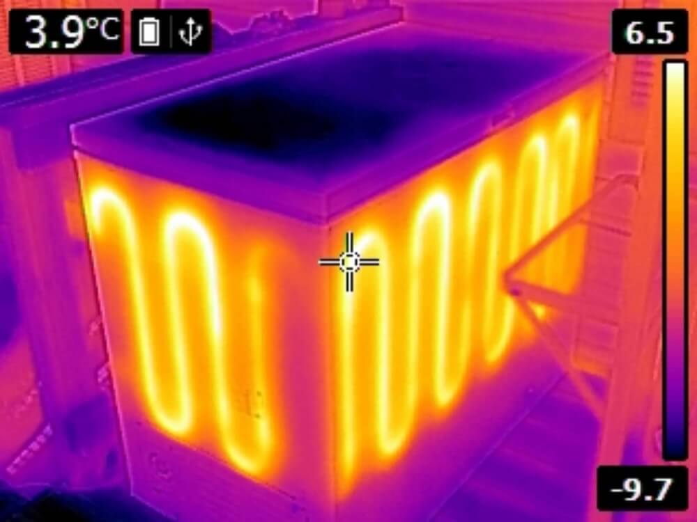 To demonstrate their point, the homeowner provided an infrared image of their chest freezer.