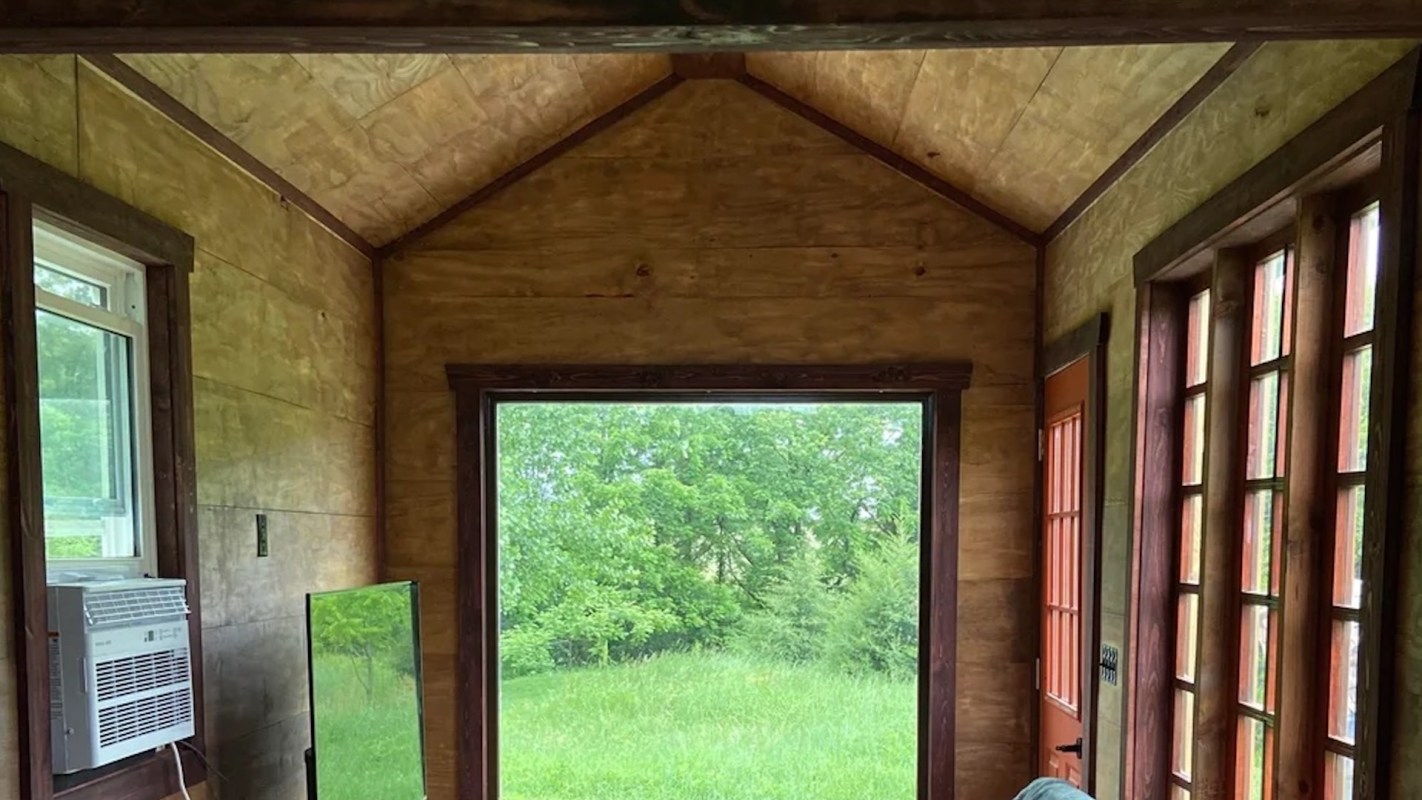 "Just recently moved into the tiny house I built."