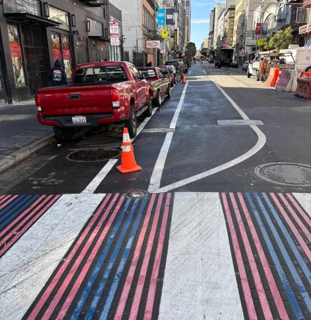 San Francisco's claim to 41 miles of protected bike lanes functions a lot better in theory than in reality.