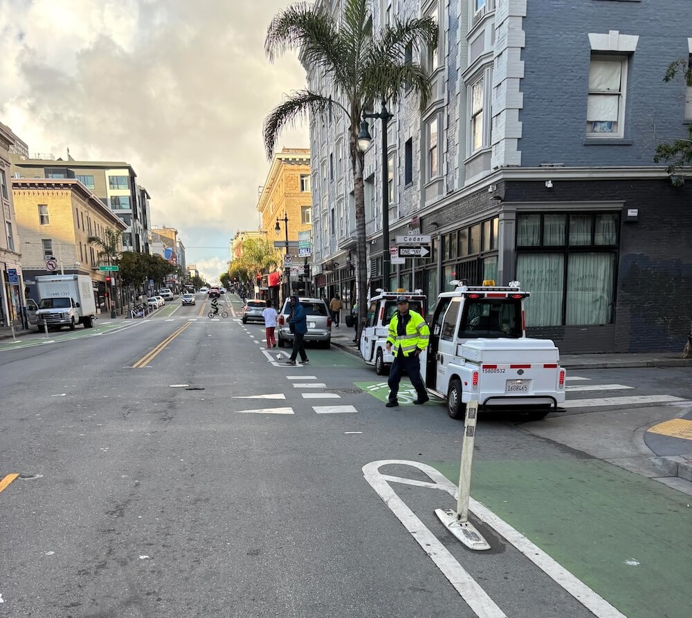 San Francisco's claim to 41 miles of protected bike lanes functions a lot better in theory than in reality.