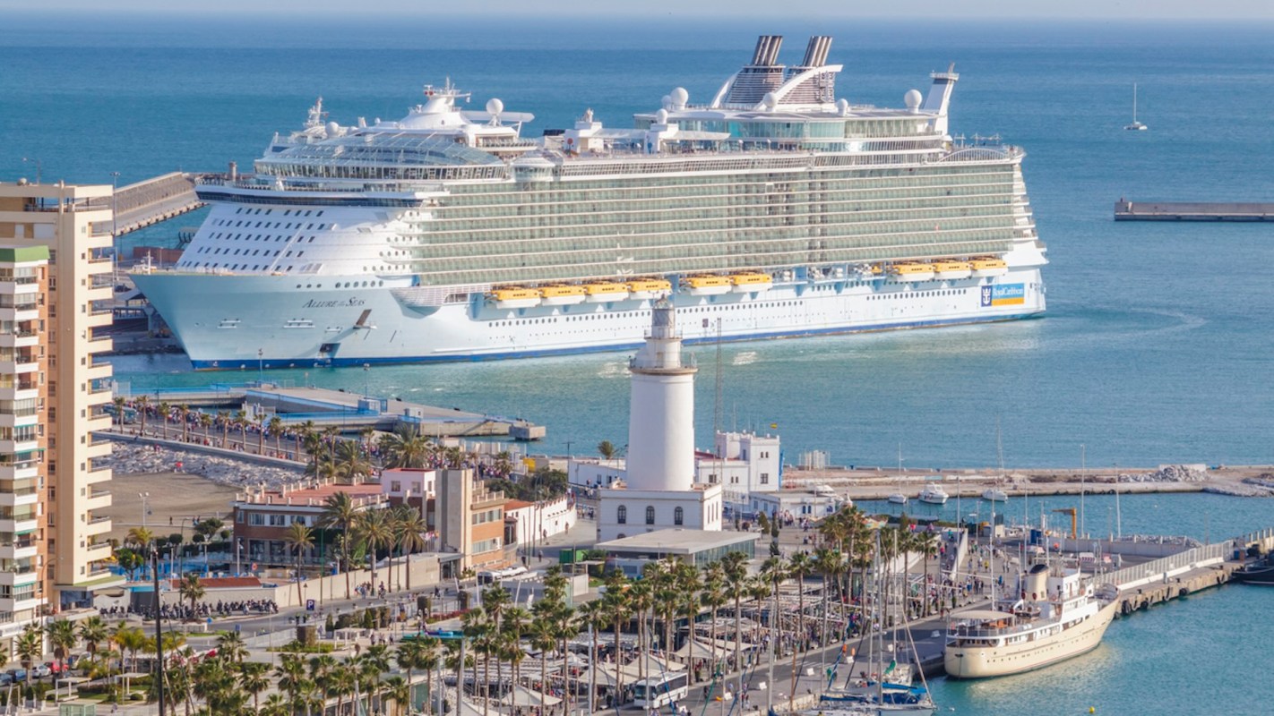 The cruise ship in the video, Allure of the Seas, is among the biggest on the planet.